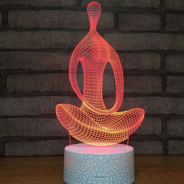 3D optisk illusionsnattlampa legetøj, fjernbetjening, dæmpbar