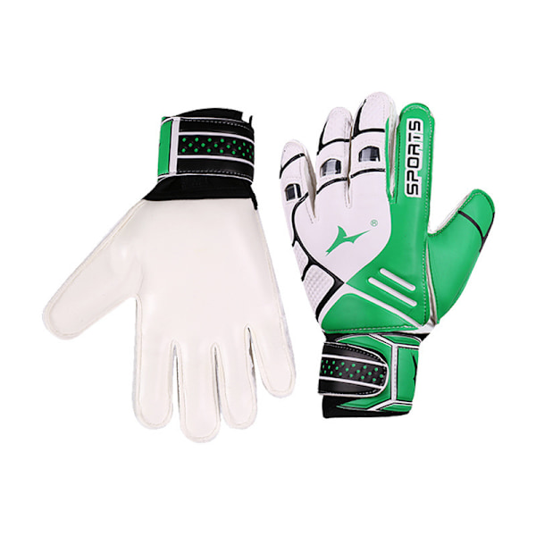 Fodboldmålmandshandsker professionelt fingerbeskyttelsesudstyr skridsikre træningshandsker grøn green Child  size 6