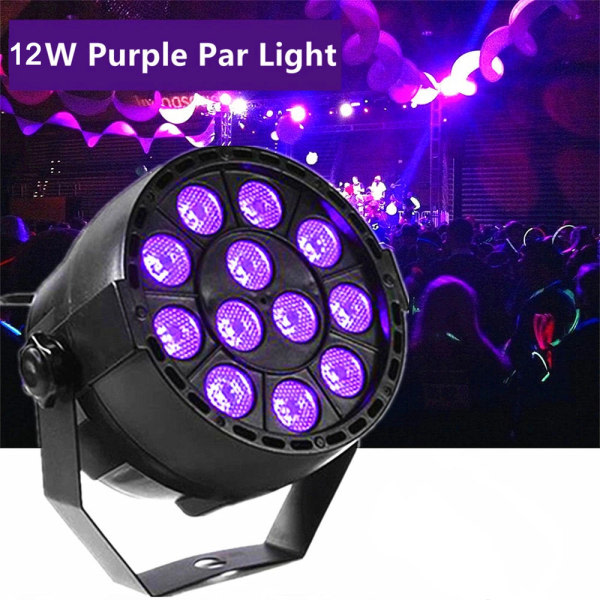 12W LED Disco UV Violet Scenljus Ultraviolett Svart Ljus Par Light Spotlight lampa svart