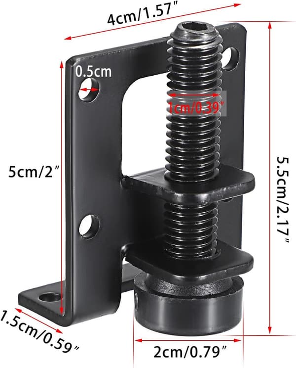 Justerbare møbelben, 4 stk., sort, højde 5,5 cm, til skab
