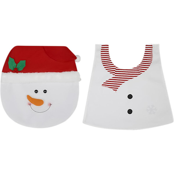 Joulu WC-istuimen kansisetti - Juhlava lumimies kylpyhuoneen matto ja kansi Snowman
