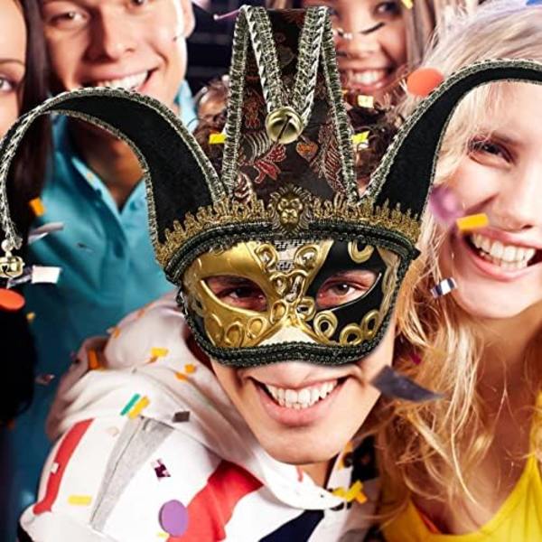 Maskeradmask för Män Kvinnor Venetiansk Narrmask Halv Ansikte Mardi Gras Mask för Halloween Kostymfest, Boll Bal, Vägg