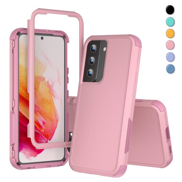 SQBB Xhy for Samsung Galaxy S22 Case 2022 Robust gummi Holdbar 3 i 1 beskyttende Samsung S22 5G cover for jenter, menn, kvinner, søt (lilla) rosa