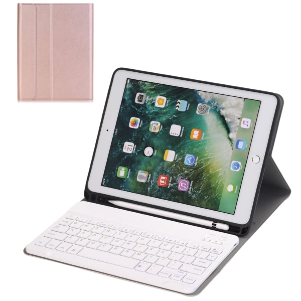 CQBB iPad- case, med normalt tangentbord utan bakgrundsbelysning, Rose Gold