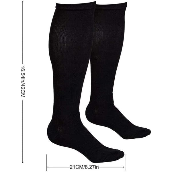 Sabarry 7 par kompressionsstrømper til mænd og kvinder, 20-25 mmHg L/XL Sort—max