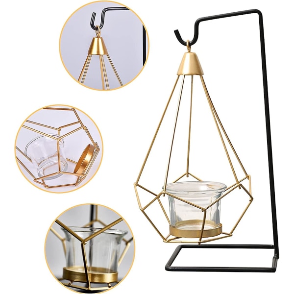 Geometrisk metallljushållare Retro ljushållare Kreativ ljushållare Metallljushållare europeisk stil geometrisk teljushållare för bröllop Li