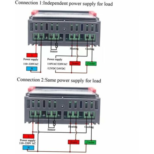 Digitalt display fugt- og temperaturstyring med indbygget sensorprobeudgang, 110-220V - 110-220V