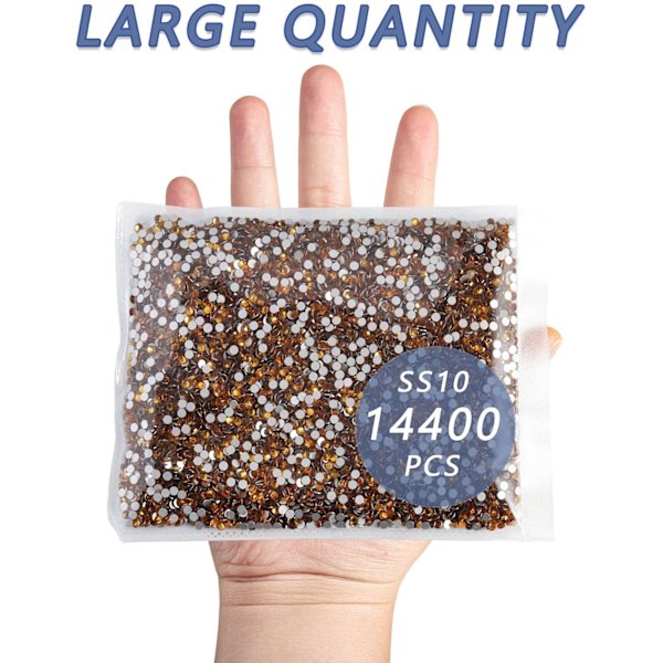 14400 kpl Strassit DIY-käsitöihin, Topaasi, SS16, 3,8-4,0 mm Topaz SS16/14400pcs