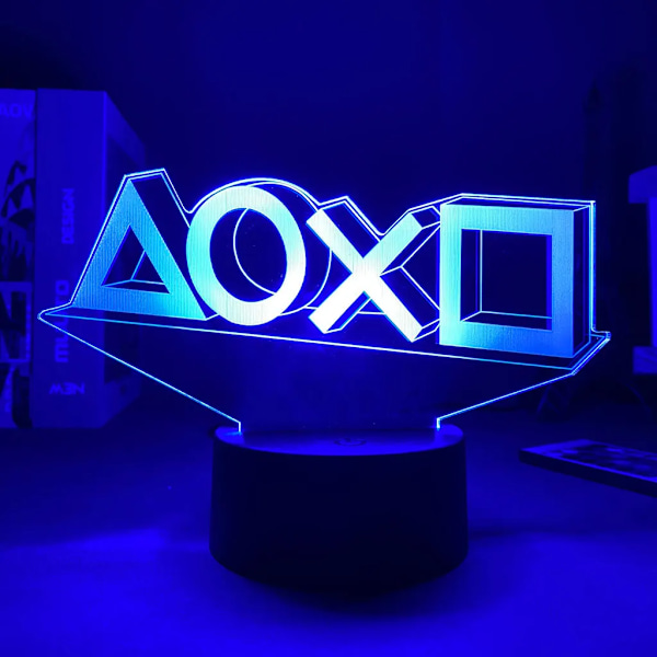 För XBOX-spel 16 färger Ändrar nattljus 3D Akryl LED Touch Bordslampa Atmosfär Rumsdekor Illusion Lampa till jul 7Color Black base