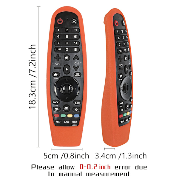 Stødsikkert cover til LG Smart TV-fjernbetjening - kompatibel med LG Magic Remote AN-MR19BA/AN-MR18BA/AN-MR650/AN-MR600 fluorescerende blå