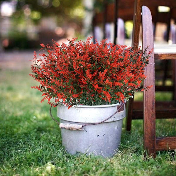 8 buntar konstgjorda lavendelblommor för utomhusbruk, UV-beständiga