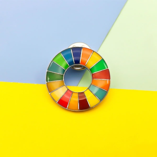 17-färgs FN-mål för hållbar utveckling Brosch Sdgs Pin Badge