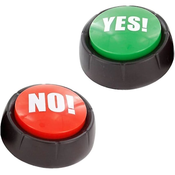 Ja-knapp og nei-knapp med lyd 2 stk Talknappar Kontor Heminlärning Buzzers Ja og nei svar Buzzers Spel Hund Pet Talking Buttons For Comm