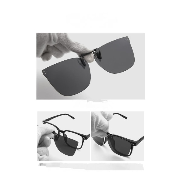 Polariserade solglasögon med clip-on - Anti-reflex Uv400 Skydd Flip Up För män Kvinnor Körning utomhus Sport-blå