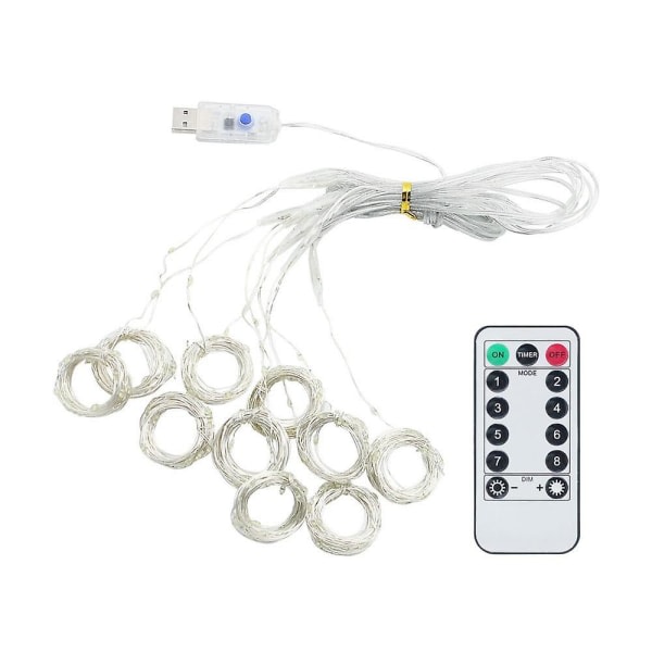 Fjärrkontroll USB String Lights Cold White 3M x 2M