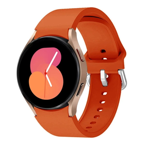 Silikone rem til Samsung Galaxy Watch 6 5 4 44mm 40mm 45mm Watch Udskiftningsrem til Watch 6 4 Classic 47mm 43mm 46mm Orange Galaxy 5 pro 45mm