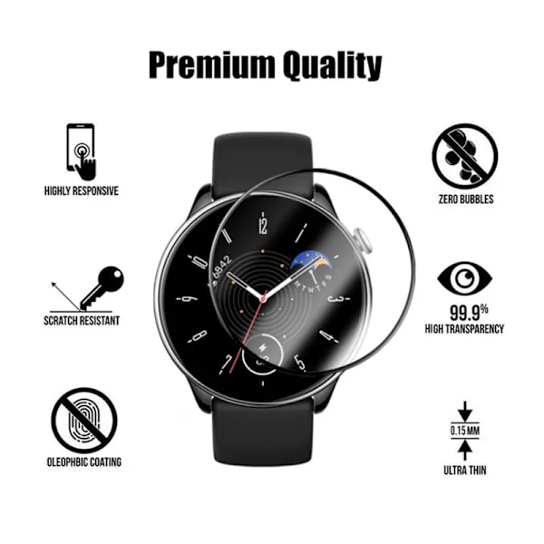1-2 stk skjermbeskyttelse for Amazfit Gtr Mini Gtr 4 3 2 Pro 2E Smart klokke Full Cover beskyttende film Gtr3 Gtr4 glass for Amazfit GTR 3 2PCS