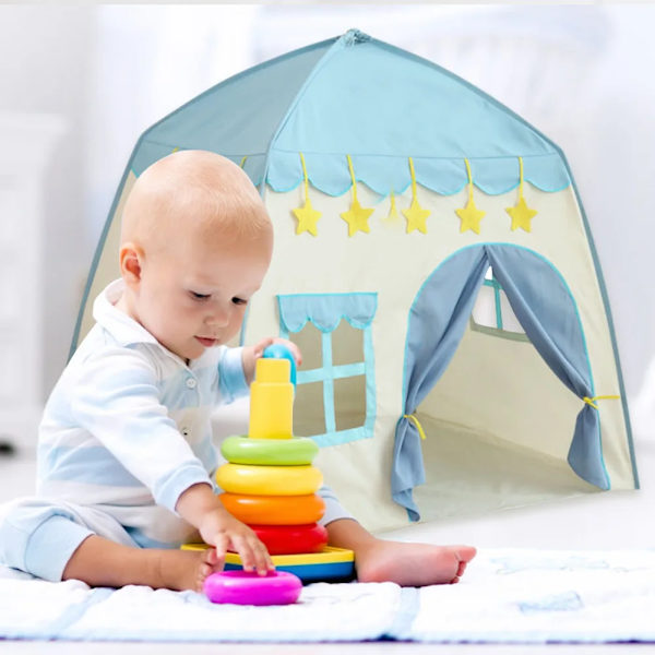 Lasten teltti Sisä- ja ulkotiloihin Peli Puutarha Tipi Prinsessalinna Taittuva Cubby Leikkikalu Teltta Enfant Huone Talo Teepe E Leikkimökki sininen
