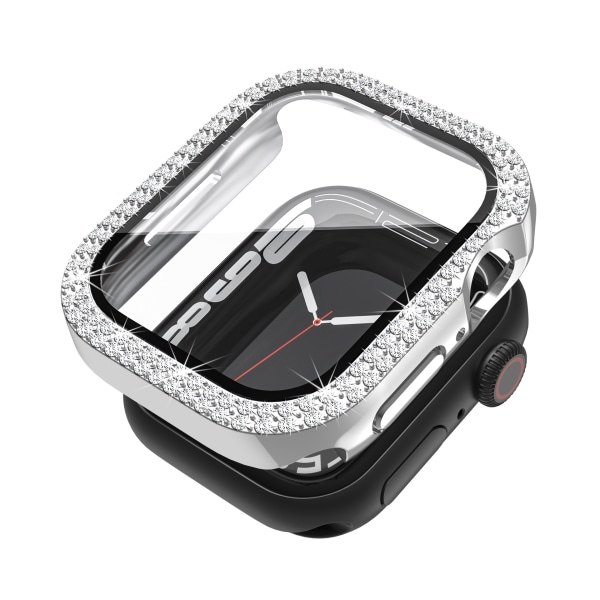2 stk Diamond skjermbeskyttelse (sølv + blå) 41MM