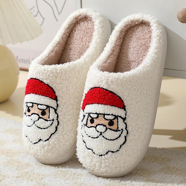 Joulupukki-tossut miehille ja naisille, hauskat ja pehmeät sisätossut Red Santa C 38/39 EU