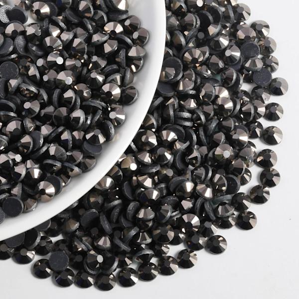 6000 stk. Hematit Hotfix Rhinestones, SS10, 2,7-2,9 mm til Håndværk & Tøj Hematite SS10