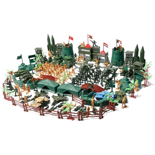 168st Mini Soldat Figurer Armé Action Figur Sett Militär Spelmodell Sett Militär Soldater Spel Sett Barn Armé Soldat Spel Sett 3+ 168 Bitar