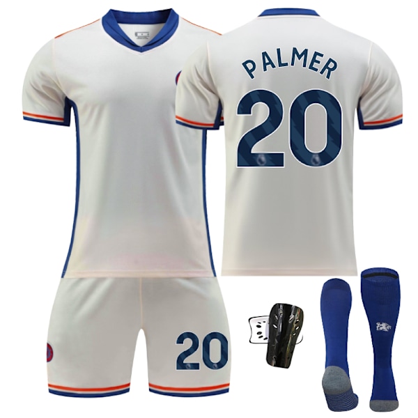 Chelsea Hjemme Fotballdrakt Barn 2024-2025 - Bortekamp Palmer Nr. 20 - Sokkebeskyttere 3XL No. 20 - Sock Guards 3XL