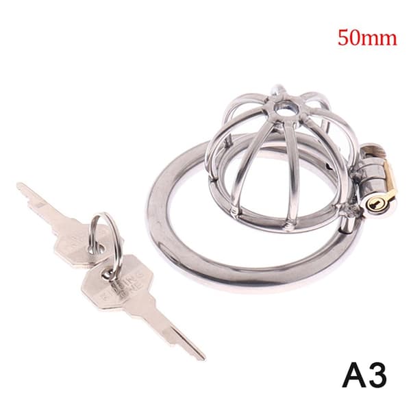 Rustfritt stål Metall Hane Kyskhetsbur Enhet Begrensning 40mm-maks 40mm