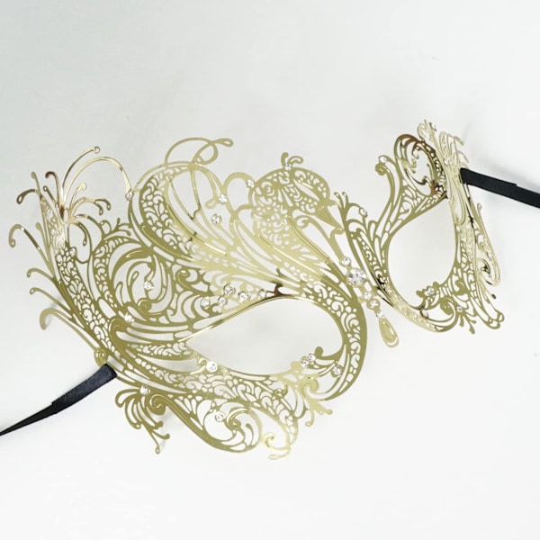Halloween Mask - Mardi Gras Fest Mask - Metall Lady Ball Mask