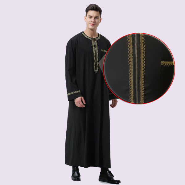 Abaya Muslimska Män Kläder Islam Klänningar Mode Kaftan Pakistan Kaftan Saudiarabien Jubba Thobe Marockansk Dubai Musulman Svart White Thobe XXXL SQBB