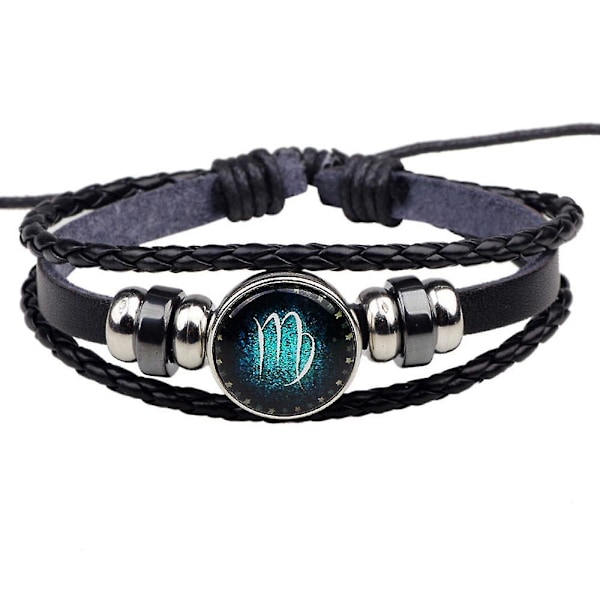 Tolv stjärntegn håndvevde perle armbånd vintage glødende