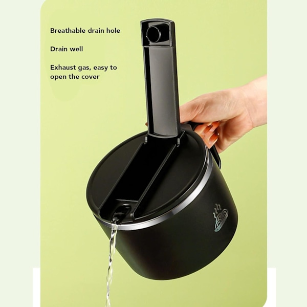 1200ml Ramen Skål i Rostfritt Stål med Lock, Bärbar Köksoppa Skål för Kontoret (A) a