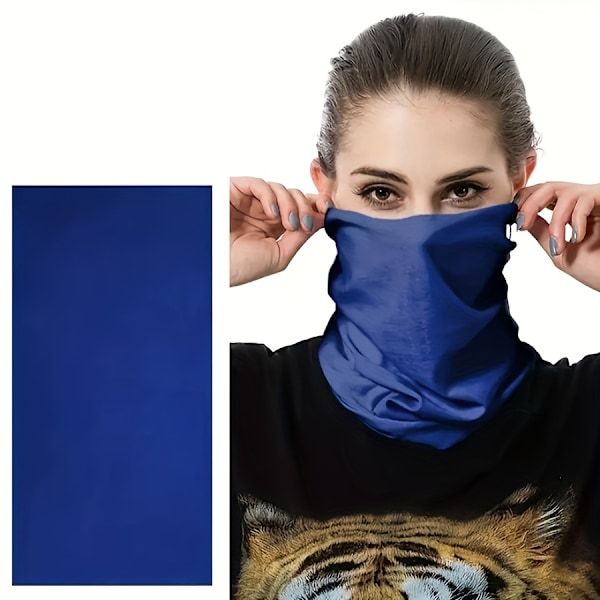 Enkel ensfarvet halstørklæde Stretch Sport Infinity Tørklæde Efterår Vinter Vindtæt Varm Maske Lyseblå