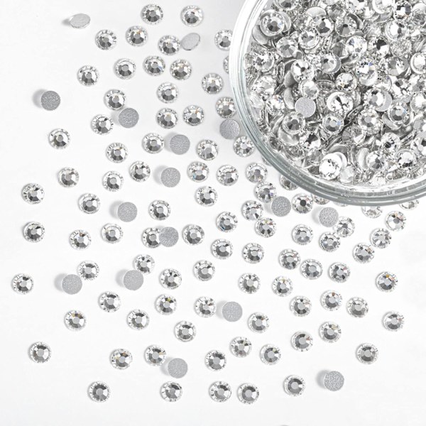 14400 stk Hvide Flade Rhinestones til DIY Håndværk, Krystal, SS10, 2,7-2,9 mm Crystal SS10/14400pcs