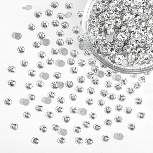 2880 stk Krystal Flatback Rhinestones til DIY Håndværk, Transparent, SS30, 6.3-6.5mm Transparent SS30/2880pcs