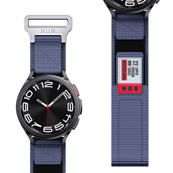 20 mm 22 mm nylon urrem til Garmin Forerunner 245 / 645 MUSIC, 20 mm 22 mm universal urrem til Garmin vivoactive 3 MUSIC navy blue Quick Fit 20mm