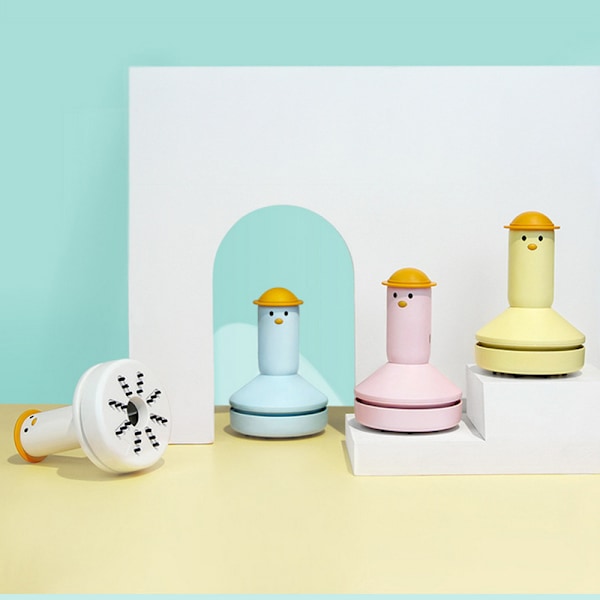 Mini Fun skrivebordsstøvsuger til børn, bil, USB-opladning, lille rengøringsmaskine (gul (uden ører))
