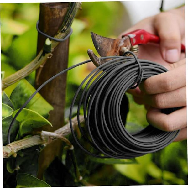 Trädgårdstråd Växt Twist Tie plastbelagd spole Sträng Mjuk för hemmakontor Växtfästning Diy Bonsai Flower Pot Support Strap Svart Krukverktyg Svart