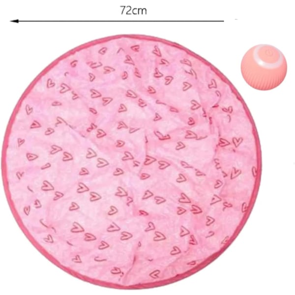 Älykäs sähköinen itsestään pyörivä kissan lelupallo, automaattinen 360 asteen pyörivä pallo, kissan lelu sähköinen kissapallo LED-valoilla - WELLNGS pinkki setti pink set