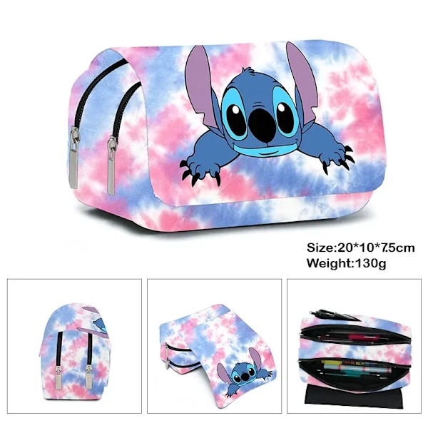 Anime Stitch Fullt Tryckt Flik Penna Väska Papperslåda Blyertspenna Fall Primär Och Sekundär Skola Student Väska Tecknad C Stil