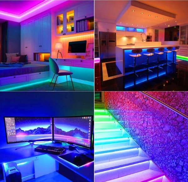 Flexibel 10m RGB LED-slinga / Ljusslinga / LED-Strip Bluetooth APP Multicolor multifärg