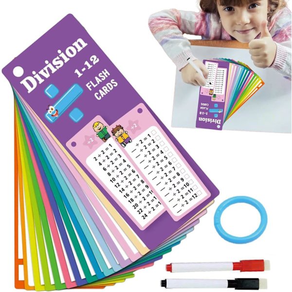 Radera Math Flash Cards | Multi Math Inlärningsverktyg för Barn & Småbarn Division B