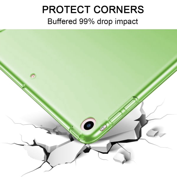 CQBB Case kompatibel med iPad Air 2, genomskinligt magnetiskt case med matt baksida med Auto Sleep/Wake-green
