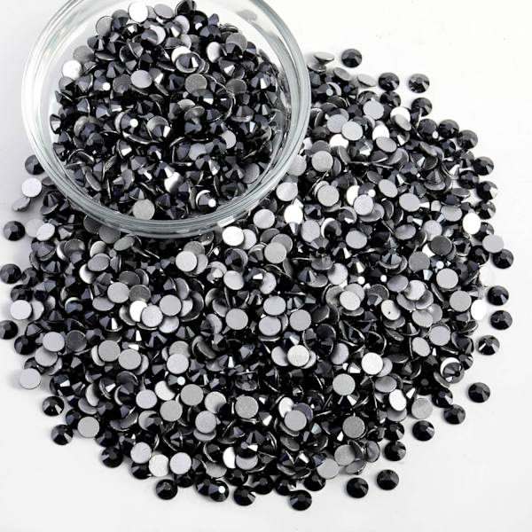 14400 stk. Jet Hematit Flade Rhinestones til DIY Håndværk, SS16, 3,8-4,0 mm Jet Hematite SS16/14400pcs