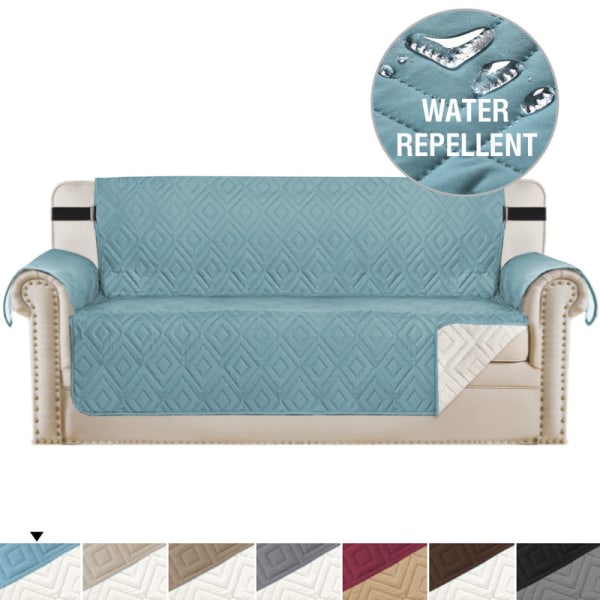 Vattentätt och halkfritt soffskydd med elastiska band Tvättbart soffskydd Blå Hölje till enkel soffa