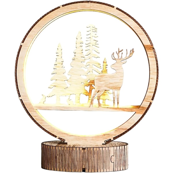 Jullampe | LED-lampe | Nattlampe | Bord | LED-julelampe | batteridrevet barnerom skrivebord kreativ LED-borddekorasjoner for gutter jenter soverom D