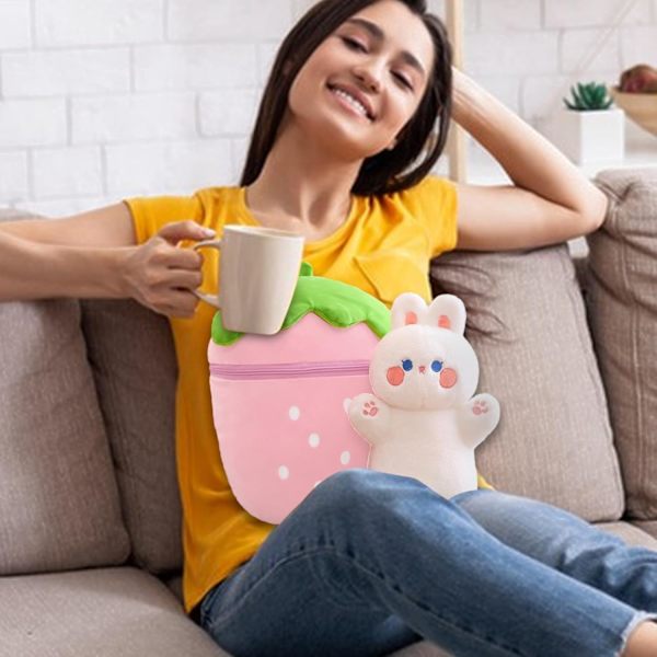 Kawaii mansikkapupu pehmo u2013 käännettävä porkkanatyyny, jänis, pehmolelu pojille ja tytöille Rosa kanin