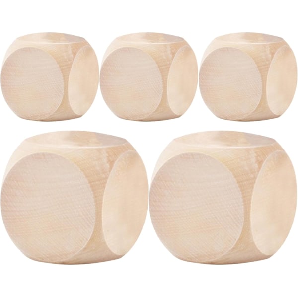DIY Träkub-pysselset | 20mm Omålade Kuber med Dragkedjesäck & Dekaler 40mm