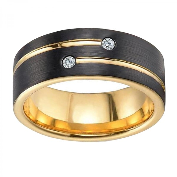 8 mm breda diamantbelagda ringar i rostfritt stål för män Bröllop 12