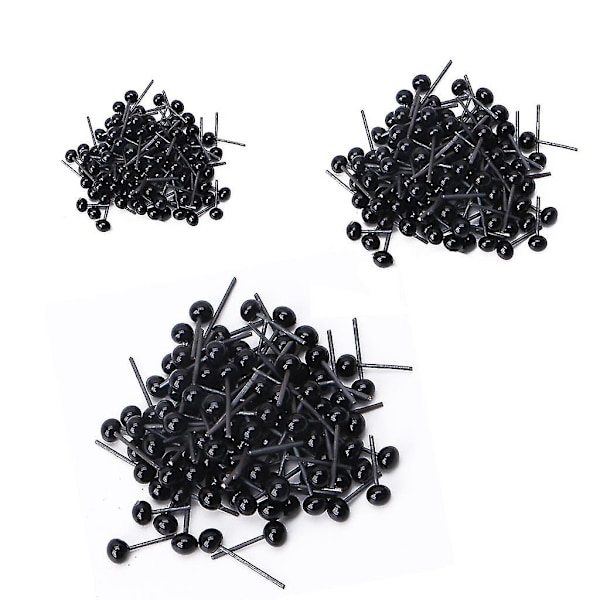 150 par 2/3/4 mm plastsäkerhetsögon för nålfiltbjörn för dockhantverk